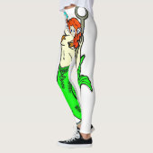 rode zeemeermin met groene staart leggings (Links)