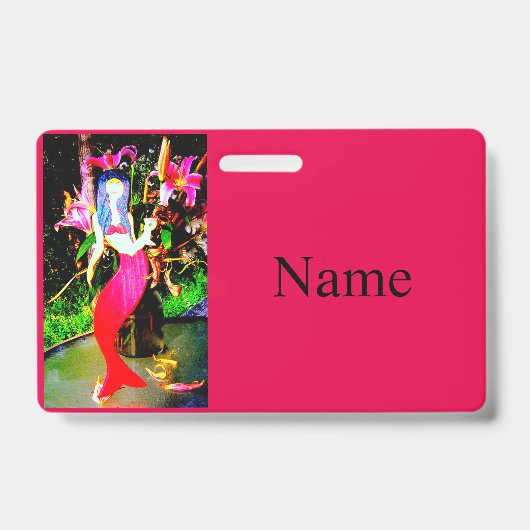 Rode zeemeermin met Thunder_Cove Badge (Voorzijde)