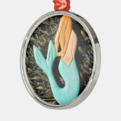 rode zeemeermin metalen ornament (Links)