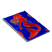 rode zeemeermin op blauw notitieboek (Rechterzijde)