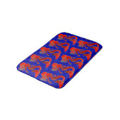 rode zeemeermin op blauw patroon badmat (Gekanteld)