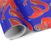 rode zeemeermin op donkerblauw cadeaupapier (Rol Hoek)