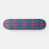 rode zeemeermin op groen skateboard (Horizontaal)