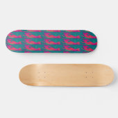 rode zeemeermin op groen skateboard (Horizontaal)