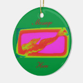 rode zeemeermin op maat keramisch ornament (Links)