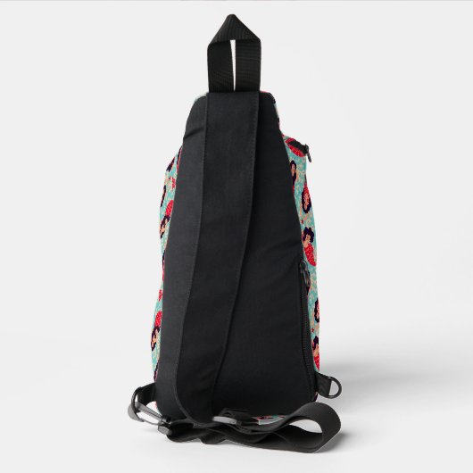 Rode Zeemeermin Patroon Sling Bag (Achterkant)
