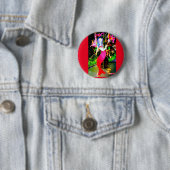 rode zeemeermin ronde button 5,7 cm (In situ)