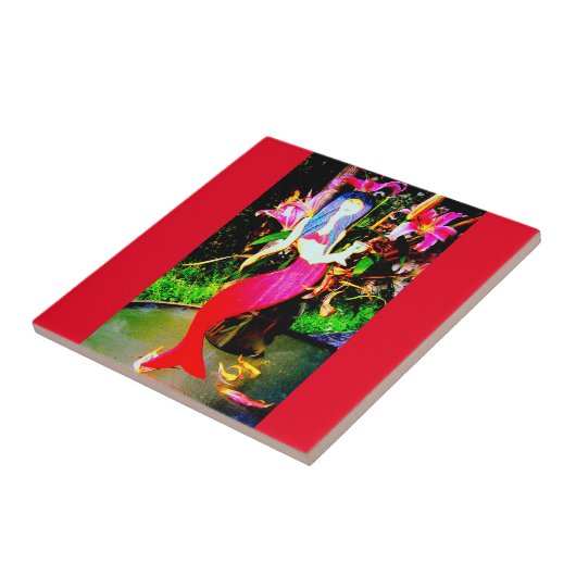 rode zeemeermin tegeltje (Zijkant)