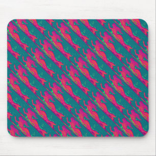 rode zeemeermin zwemt mousepad muismat