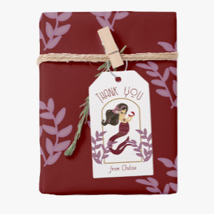 Rode Zeemeerminnaars Geboortsfeest Labels Cadeaulabel