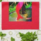 Rode zeemeerminnelijke schoonheid die Thunder_Cove Theedoek (Gevouwen)