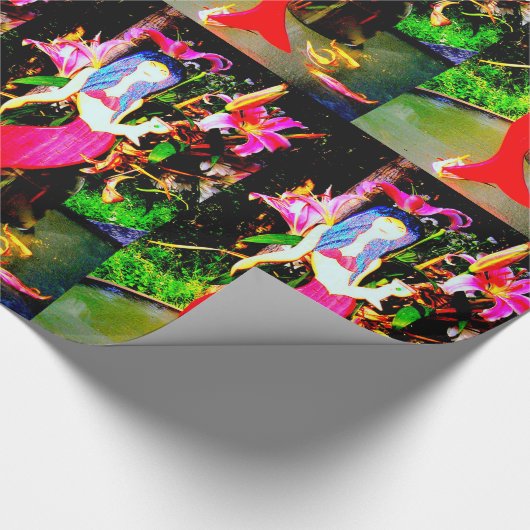 rode zeemeerminnen die feesten cadeaupapier (Hoek)