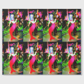 rode zeemeerminnen die feesten cadeaupapier (Vlak)