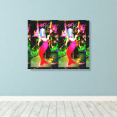 rode zeemeerminnen die feesten canvas afdruk (Insitu (Houten vloer))