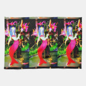 rode zeemeerminnen die feesten theedoek (Horizontaal)