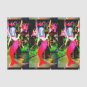 Rode zeemeerminnen die feesten tissuepapier (Voorkant)