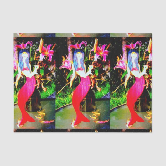 Rode zeemeerminnen die feesten tissuepapier (Voorkant)