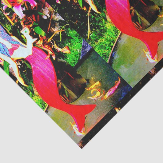 Rode zeemeerminnen die feesten tissuepapier (Detail)