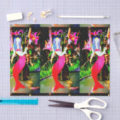 Rode zeemeerminnen die feesten tissuepapier (Craft)