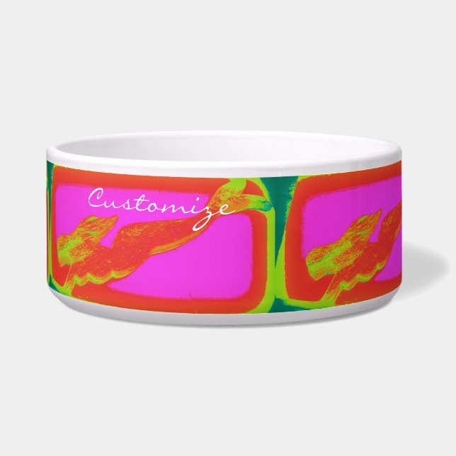 rode zeemeerminnen voerbakje (Voorkant)