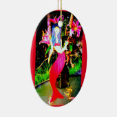 rode zeemeerminnende schoonheid met een martini keramisch ornament (Rechts)