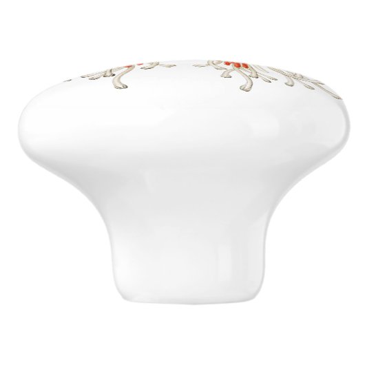 Rode zeemijke keramische knol keramische knop (Zijkant)