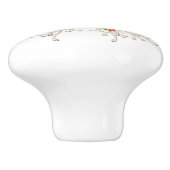 Rode zeemijke keramische knol knop (Zijkant)