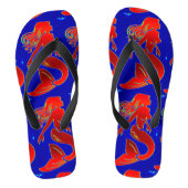 rode zeemuizen blauw teenslippers (Voetbed)