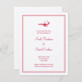 Rode zeeschelp trouwkaart aankondiging save the da (Voorkant / Achterkant)