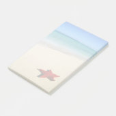 Rode zeester op witte zandband post-it® notes (Schuin)