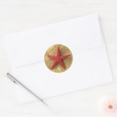 rode zeester ronde sticker (Envelop)