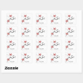Rode zeesterren met Silver Coral Monogram Sticker (Vel)