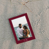 Rode zeesterren monogram foto save the date