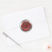 Rode zegelwax letter D Ronde Sticker (Envelop)