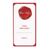 Rode zegelwijn etiket (Voorkant)