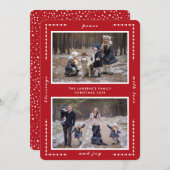 Rode Zegeningen Vrede Liefde Vreugde Kerstmis Twee Feestdagenkaart (Voorkant / Achterkant)