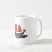 Rode Zeil Junk Chinees Schatschip Koffiemok (Voorkant rechts)