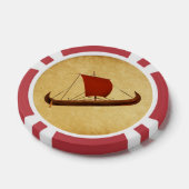Rode Zeil Viking Schip II Poker Chips (Enkel)