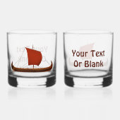 Rode Zeil Viking Schip II Whisky Glas (Voorkant)