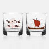 Rode Zeil Viking Schip II Whisky Glas (Achterkant)