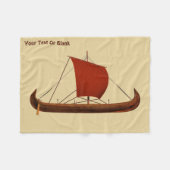 Rode Zeil Vikingschip II Fleece Deken (Voorkant (Horizontaal))
