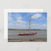 Rode zeilboot briefkaart (Voorkant / Achterkant)