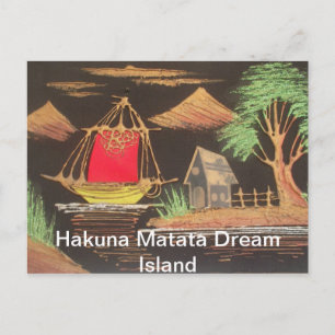 Rode Zeilboot Landschap Olie Schilderij Art Print Briefkaart