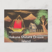 Rode Zeilboot Landschap Olie Schilderij Art Print Briefkaart (Voorkant)