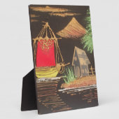 Rode Zeilboot Landschap Olie Schilderij Art Print Fotoplaat (Zijkant)