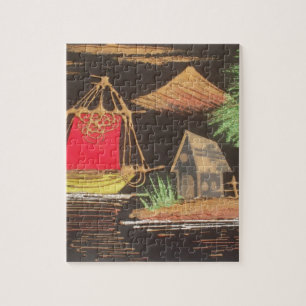 Rode Zeilboot Landschap Olie Schilderij Art Print Legpuzzel