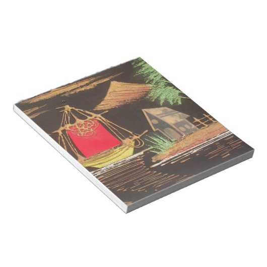 Rode Zeilboot Landschap Olie Schilderij Art Print Notitieblok (Schuin)