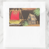 Rode Zeilboot Landschap Olie Schilderij Art Print Rechthoekige Sticker (Tas)