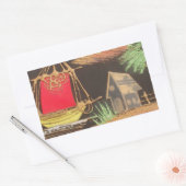 Rode Zeilboot Landschap Olie Schilderij Art Print Rechthoekige Sticker (Envelop)