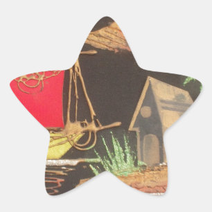 Rode Zeilboot Landschap Olie Schilderij Art Print Ster Sticker